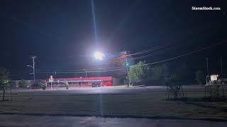 Electric power lines arc and create "power flash" in high winds