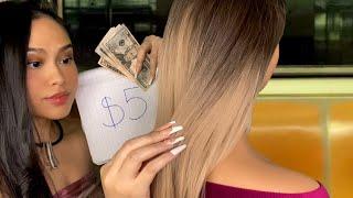 ASMR The $5 Train Hustler Plays W/ Your Hair + Back Scratch (She Sells U Items) Roleplay