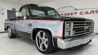 1987 Chevrolet R10, 5.7 V8, auto, all power truck, 4/6 CPP drop, 20” Chrome Ridler wheels, SOLD