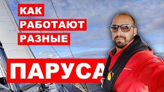 Какими бывают ПАРУСА на яхте. Как работают паруса на разных ветрах.