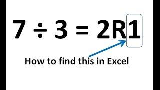 How to find the remainder of a division problem in Excel