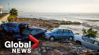 "We had to swim out of cars:" Flash floods in Spain submerge towns after intense storm