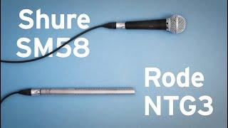 Shure SM58 vs Rode NTG-3 Mic Shootout #shorts