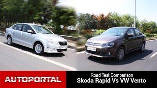 Skoda Rapid Vs VW Vento Test Drive Comparison - Autoportal