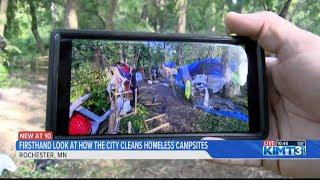 A firsthand look at how Rochester cleans up homeless campsites