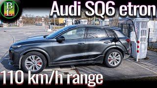 Audi SQ6 etron (95kWh) - 110 km/h (68 mph) range test