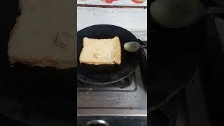 making egg  bread  omelette with amazing  for breakfast