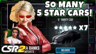 MY BEST CRATE OPENING EVER! I GOT 7! 5 STAR CARS!! CSR RACING 2