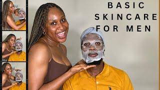 Doing skincare for my husband, His reaction is priceless| Basic Skincare tips for MEN