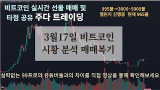 3월17일 비트코인 선물 차트 시황 분석 매매복기 (24440롱)