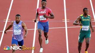 Fred Kerley's cramp ends 200m title hopes, Ogando sets Dominican record in semi | NBC Sports