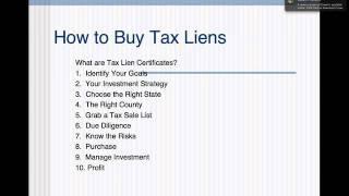 How to Buy Tax Liens and Tax Lien Certificates