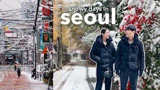 record breaking snow in seoul ️ martial law?? korean winter food, cozy apartment vibes | vlog