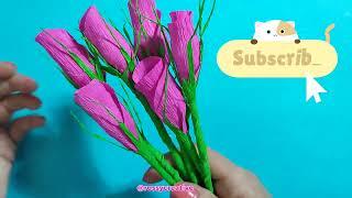 Flores de Papel Crepé Fáciles / How to make Easy Paper Flowers #floresdepapel #paperflower