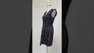 Life With Bird, BluePinksMulti Print Crossover V Neck SLess Dress, Size 1, $89.00