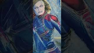 Captain Marvel portrait drawing  || extra tutorial to shade for beginners || sketch #painting