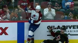 Cale Makar Hit Against Antoine Roussel