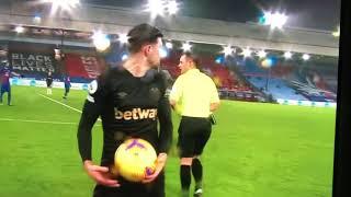 Aaron Cresswell calling the referee a f***ing bellend