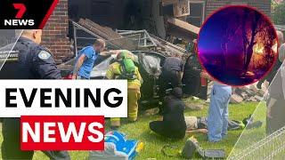 Car slams into Sydney house, LA wildfire crisis and Sydney train dispute | 7NEWS