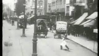 Tram ride through the Bargate, Southampton c1900