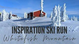 Skiing Whitefish Mountain Ski Resort Montana: Inspiration Ski Run POV Big Mountain Whitefish Montana