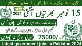 Latest government November jobs 2024 ۔ New jobs 2024 in pakistan۔Latest jobs in Pakistan 2024 today