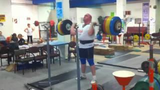 Damon Kelly  250Kg x 3 Front Squat PB by 20Kg