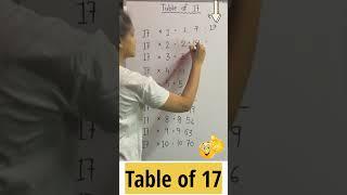 Easy way to Learn Table of 17| Multiplication Table of 17#Maths Tricks #shorts #trending #shortsfeed