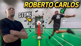 CAN ROBERTO CARLOS BREAK STONE WITH A FOOTBALL?