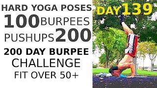 Yoga chinstand Challenge, 100 Burpee 200 Pushups, Yoga No equipment workout