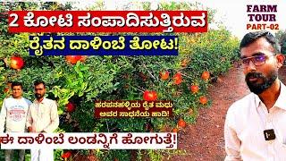 FARM TOUR-"ಲಂಡನ್ನಿಗೆ ದಾಳಿಂಬೆ ಕಳಿಸಿ 2 ಕೋಟಿ ದುಡಿಯುತ್ತಿರುವ ತೋಟ !!"-E02-Madhu Sankal pomegranate Farm