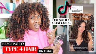 REACTING TO TYPE 4 HAIR TIK TOK VIDEOS... SORRY NOT SORRY, THIS HAS TO BE SAID