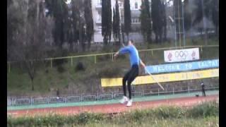 Oleksandr Pyatnytsya javelin throwing in Yalta 05.02.2011