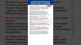 7 Most Important Marketing Interview Questions and Answers