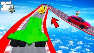 FRANKLIN TRIED SHARP TURN ROAD PARKOUR RAMP CHALLENGE GTA 5 | SHINCHAN and CHOP