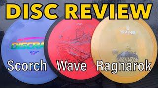 DISC REVIEW DISTANCE DRIVERS: Discraft Scorch, MVP Wave and Viking Ragnarok - (FREE Giveaway)