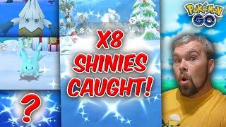 8 Shinies Caught! Holiday Event Shiny Grind! (Pokémon GO)