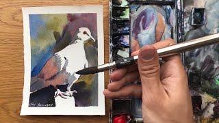 Easy Bird Painting in Watercolor (Temperature)