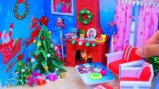 DIY Miniature House ~ Christmas Santa Claus Room Decor ~ 10 Minute DIY MINIATURE Crafts #7