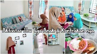 AKTIVITAS IBU RUMAH TANGGA DI KONTRAKAN BERSAMA 3 ANAK. CLEANING MOTIVATION