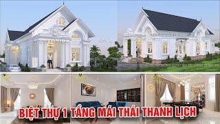 Khám phá mẫu Biệt thự mái Thái 1 tầng sân vườn thanh lịch