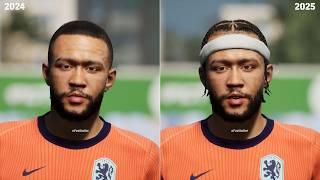 Face Comparison: eFootball 2025 vs eFootball 2024