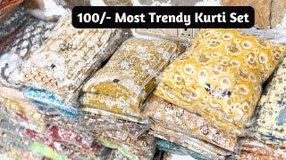 100/- BIGGEST KURTI SET WHOLESALER IN JAIPUR MARKET, COTTON, RAYON, MUSLIN, MODAL, BEST FABRIC KURTI