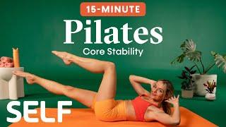 15-Minute Mat Pilates Workout for Core Stability (No Equipment) | Sweat With SELF