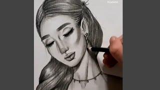 pencil sketch of a girl  