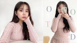 grwm  여쿨 겅주들 모여라~ 니트 셋업 입은 날 & 반모 겟레디 (다이어트 이야기) | jianssi