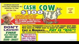 I KEEP IT ALL POSTCARD, CASH COW $100 POSTCARD, WTM PUBS, CRAZY CASH FLYER, FAST MAIL ORDER SYSTEM