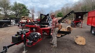 26-24 Commercial Splitter & AM-190 Log Loader moves a full 1/3 cord bag