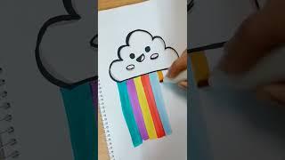 easy drawing #shorts #satisfying #ytshorts #rainbow #notebook #notebookideas #easydrawing