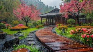 Spring Rain at Home in Japan - Cherry Blossoms ️ Rainy Ambience For Sleep, Study, Relaxing